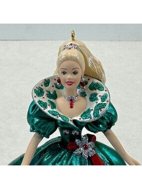 Vintage Hallmark 1995 Holiday Barbie Collectors Series Keepsake Ornament Green